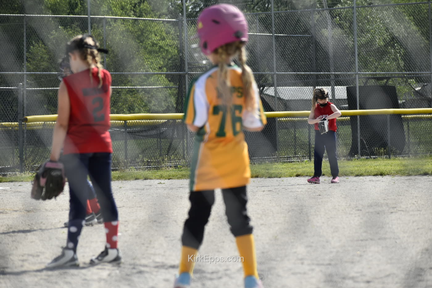 Kirk's daughter playing softball